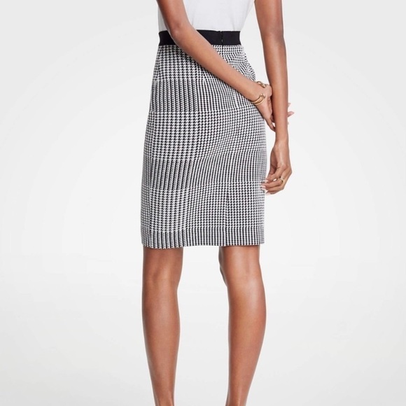 NWT Ann Taylor Herringbone Houndstooth Plaid Pencil Skirt Small Petite Classic - Picture 10 of 11